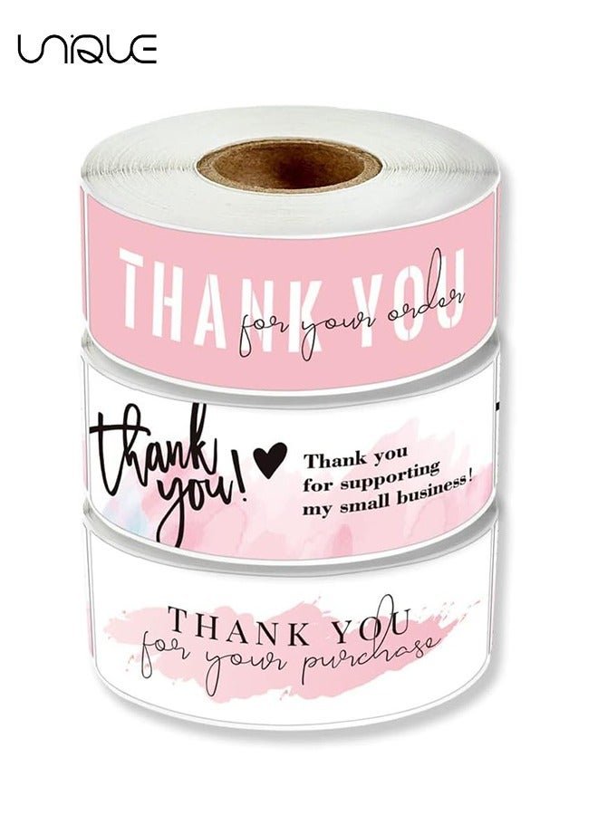 يونيك 3 لفات شكرا لك ملصق - 1 * 3 بوصة شكرا لك على ملصق طلبك - شكرا لك الأعمال الصغيرة Lable - ملصقات ختم زخرفية وردية للزينة والهدايا والتعبئة والتغليف - 120 ملصقا لكل لفة【حجم كبير】 كل ملصق 1 * 3 بوصة ، 120 في لفة ، ملصقات كبيرة الحجم لتلبية احتياجات الأعمال الشخصية أو الصغيرة. - Image 1