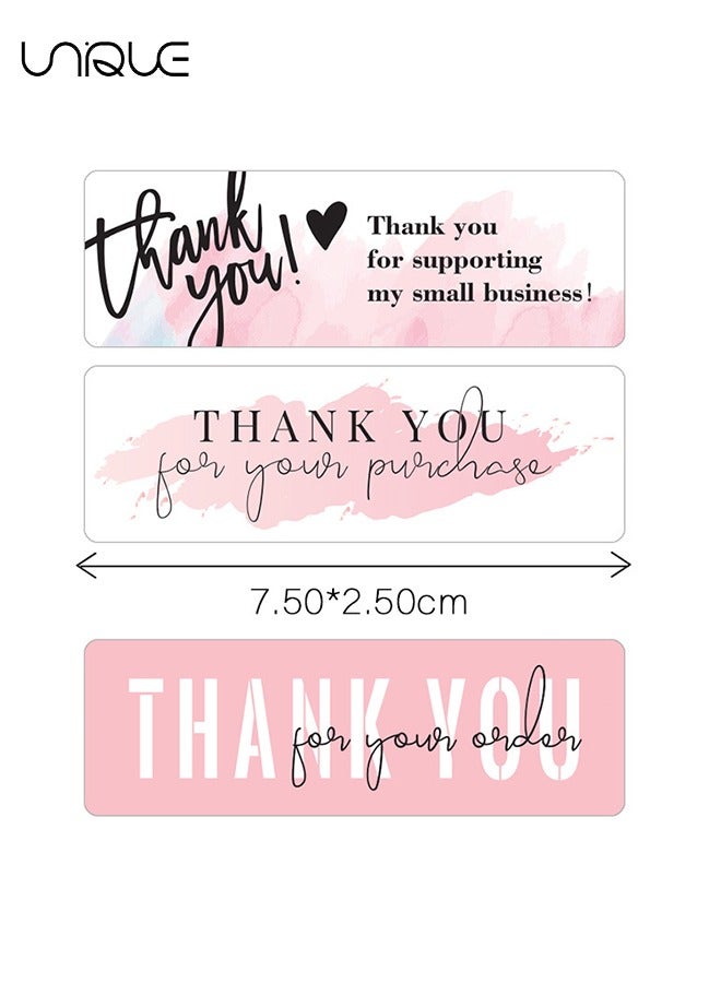 يونيك 3 لفات شكرا لك ملصق - 1 * 3 بوصة شكرا لك على ملصق طلبك - شكرا لك الأعمال الصغيرة Lable - ملصقات ختم زخرفية وردية للزينة والهدايا والتعبئة والتغليف - 120 ملصقا لكل لفة【حجم كبير】 كل ملصق 1 * 3 بوصة ، 120 في لفة ، ملصقات كبيرة الحجم لتلبية احتياجات الأعمال الشخصية أو الصغيرة. - Image 2