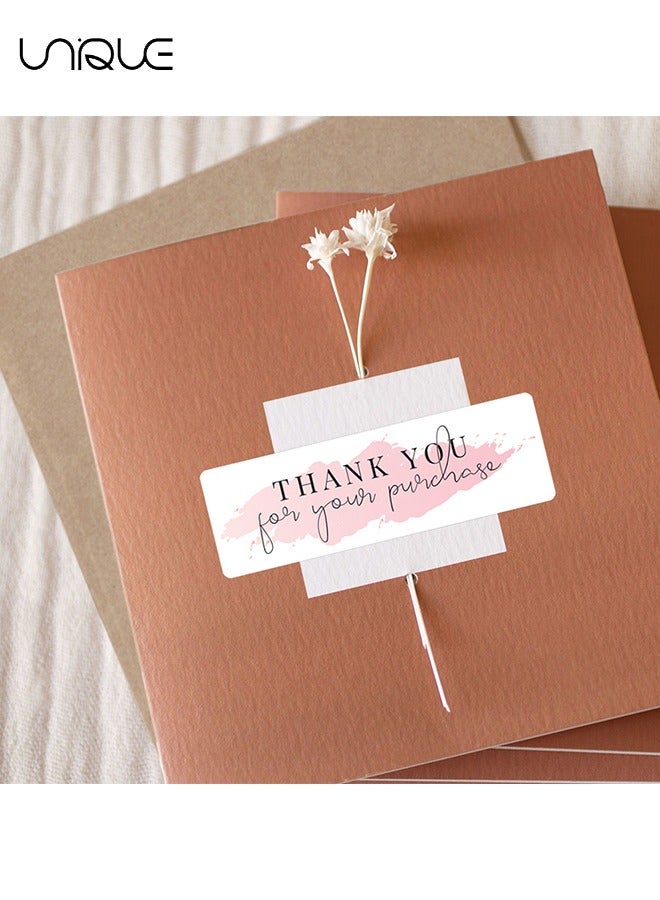 يونيك 3 لفات شكرا لك ملصق - 1 * 3 بوصة شكرا لك على ملصق طلبك - شكرا لك الأعمال الصغيرة Lable - ملصقات ختم زخرفية وردية للزينة والهدايا والتعبئة والتغليف - 120 ملصقا لكل لفة【حجم كبير】 كل ملصق 1 * 3 بوصة ، 120 في لفة ، ملصقات كبيرة الحجم لتلبية احتياجات الأعمال الشخصية أو الصغيرة. - Image 3