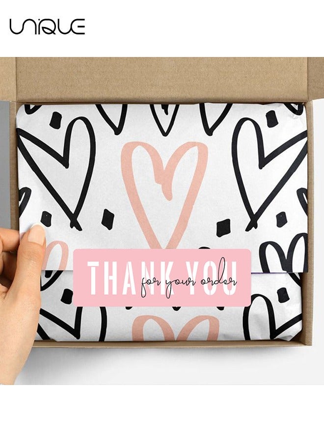 يونيك 3 لفات شكرا لك ملصق - 1 * 3 بوصة شكرا لك على ملصق طلبك - شكرا لك الأعمال الصغيرة Lable - ملصقات ختم زخرفية وردية للزينة والهدايا والتعبئة والتغليف - 120 ملصقا لكل لفة【حجم كبير】 كل ملصق 1 * 3 بوصة ، 120 في لفة ، ملصقات كبيرة الحجم لتلبية احتياجات الأعمال الشخصية أو الصغيرة. - Image 4