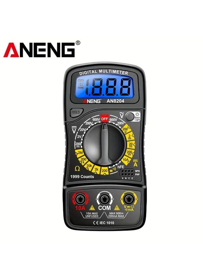AN8204 Digital Multimeter 1999 Counts AC DC Voltage Resistance Diode Transistor Tester - Image 1