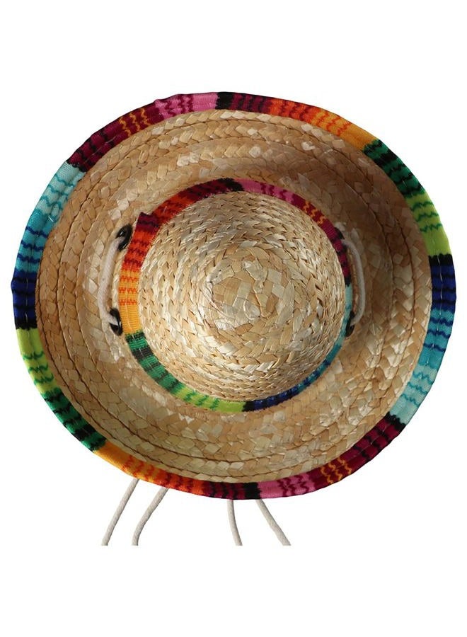 Kopida Cute Mini Puppy Dog Cat Sunflower Straw Hat Woven Sun Hat Cap Mexican Sombrero Pet Accessories Pet Supplies Cute Costume for Small Dogs and Cats Adjustable - Image 2