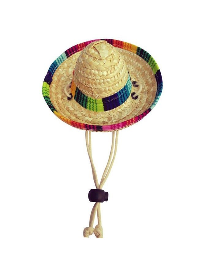 Kopida Cute Mini Puppy Dog Cat Sunflower Straw Hat Woven Sun Hat Cap Mexican Sombrero Pet Accessories Pet Supplies Cute Costume for Small Dogs and Cats Adjustable - Image 1