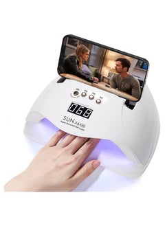 General UV LED Nail Lamp, 220W UV Nail Polish Light with Phone Holder Professional Nail Gel Polish Dryer Curing Lamp with 4 Timer Setting, Auto Sensor 45 Beads for Nail Art Design  - Image 1
