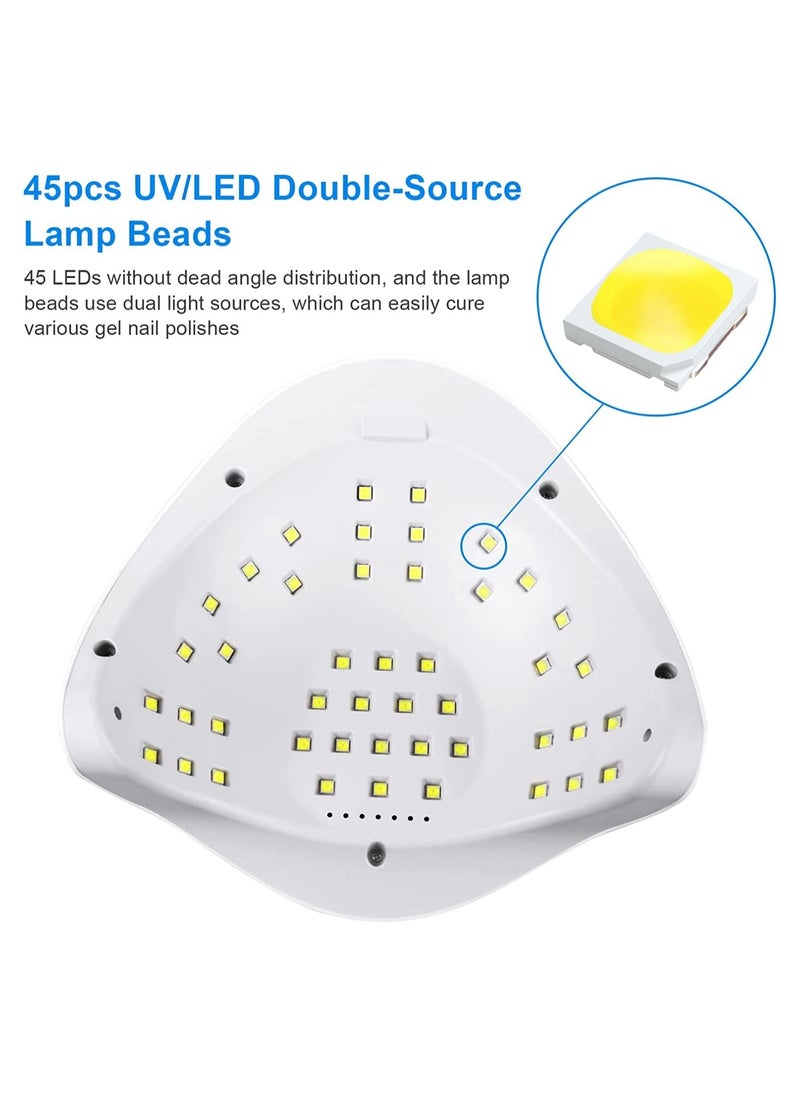 General UV LED Nail Lamp, 220W UV Nail Polish Light with Phone Holder Professional Nail Gel Polish Dryer Curing Lamp with 4 Timer Setting, Auto Sensor 45 Beads for Nail Art Design  - Image 2