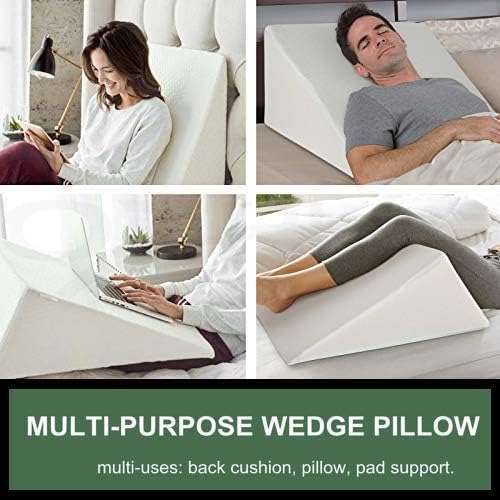 Rainbow Headboard Bed Inclined Pillow, ADULT WEDGE Pillow For Sleeping Post Surgery Bed Rest Reflux - Wedge Pillow For Leg & Knee, Gerd Hip & Lower Back Pain, Improves Circulation - Removable Zip Cover - Image 2