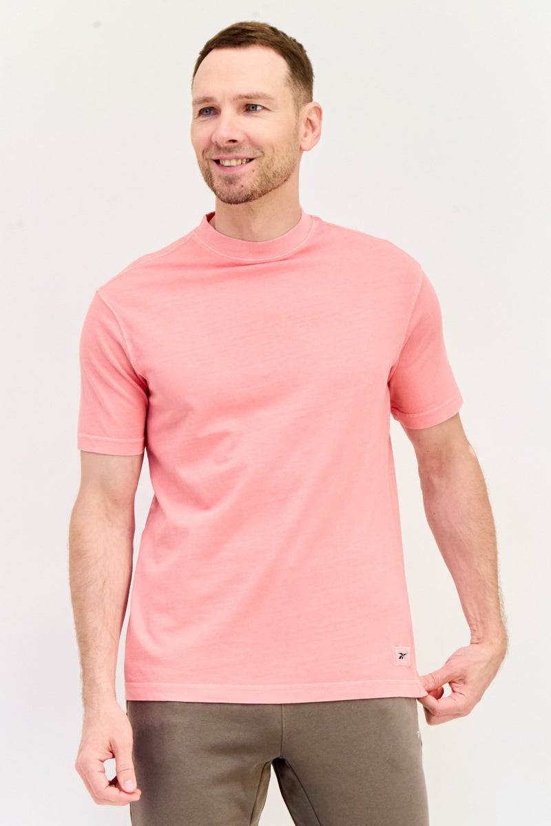 Reebok Men Sportswear Fit Short Sleeve Outdoor T-Shirt, Pink  - Image 1