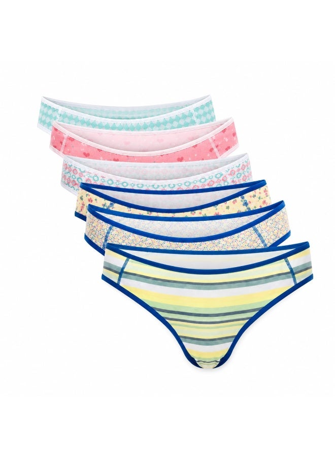 Lasso Pack of 6 Women's Cotton Bikini Panties – Lasso Brand – UW 5076 - Image 1