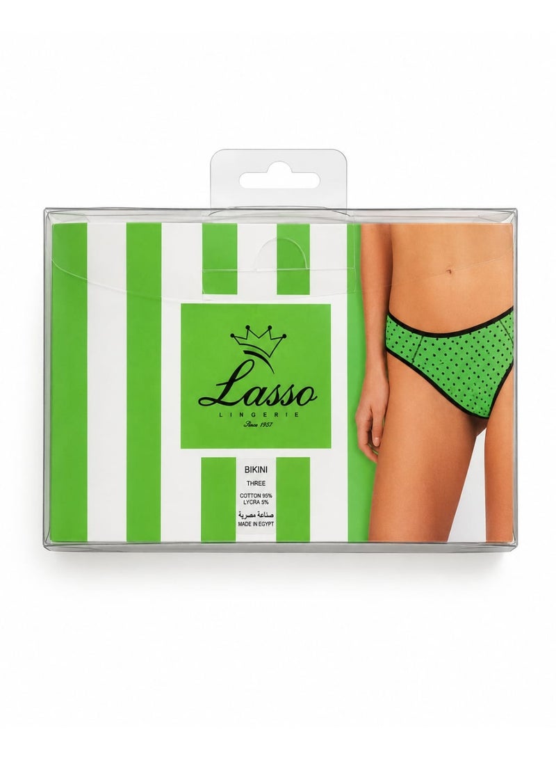 Lasso Pack of 6 Women's Cotton Bikini Panties – Lasso Brand – UW 5076 - Image 3