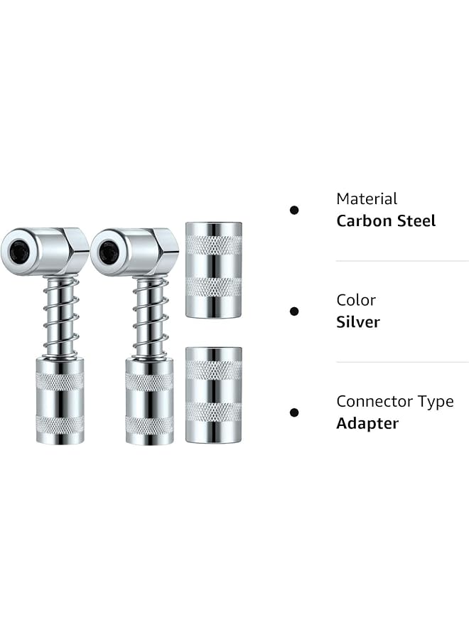 SYOSI 4 Pcs 90 Degree Grease Gun Coupler Adapter With Sleeves, 3 Jaw Grease Coupler Adapter Nozzle Tip Tool, Adapter And Coupler Set For Auto Farm Truck Or Industrial Use - Image 4