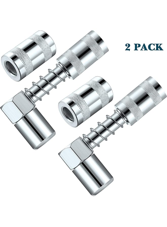 SYOSI 4 Pcs 90 Degree Grease Gun Coupler Adapter With Sleeves, 3 Jaw Grease Coupler Adapter Nozzle Tip Tool, Adapter And Coupler Set For Auto Farm Truck Or Industrial Use - Image 2