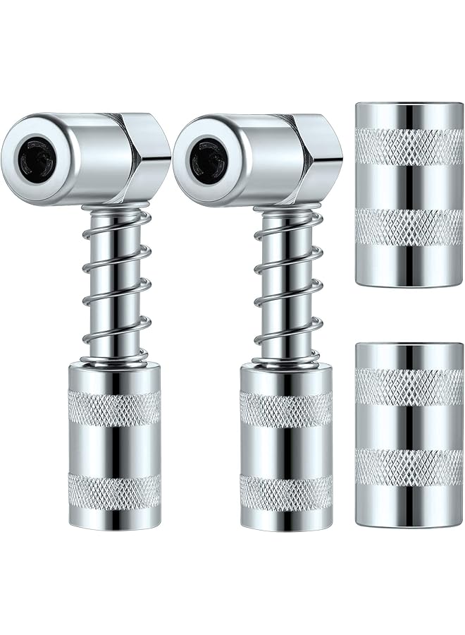 SYOSI 4 Pcs 90 Degree Grease Gun Coupler Adapter With Sleeves, 3 Jaw Grease Coupler Adapter Nozzle Tip Tool, Adapter And Coupler Set For Auto Farm Truck Or Industrial Use - Image 1