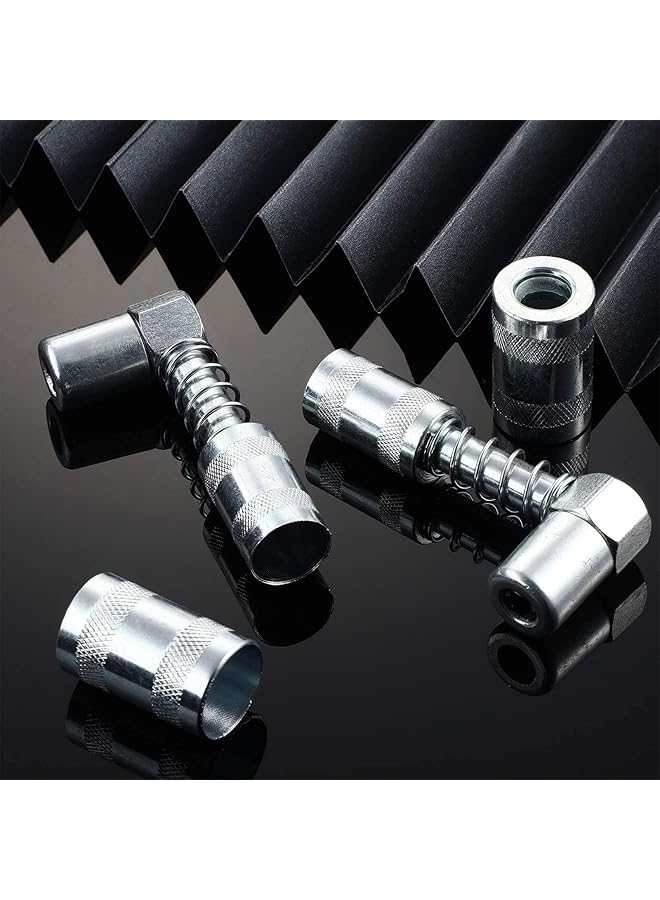 SYOSI 4 Pcs 90 Degree Grease Gun Coupler Adapter With Sleeves, 3 Jaw Grease Coupler Adapter Nozzle Tip Tool, Adapter And Coupler Set For Auto Farm Truck Or Industrial Use - Image 3