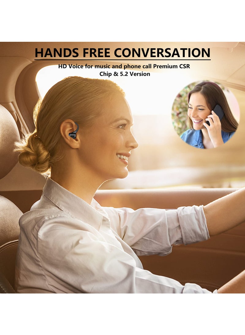 KASTWAVE Bluetooth Headset, Wireless Bluetooth Earpiece V5.2 Headphones with Mic Noise Canceling In Ear Bluetooth Headset Earphones Earbuds for Business Office Driving Black - Image 3