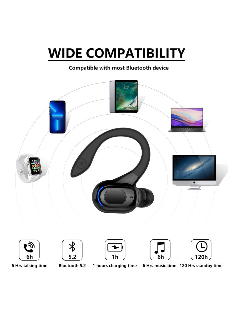 KASTWAVE Bluetooth Headset, Wireless Bluetooth Earpiece V5.2 Headphones with Mic Noise Canceling In Ear Bluetooth Headset Earphones Earbuds for Business Office Driving Black - Image 2
