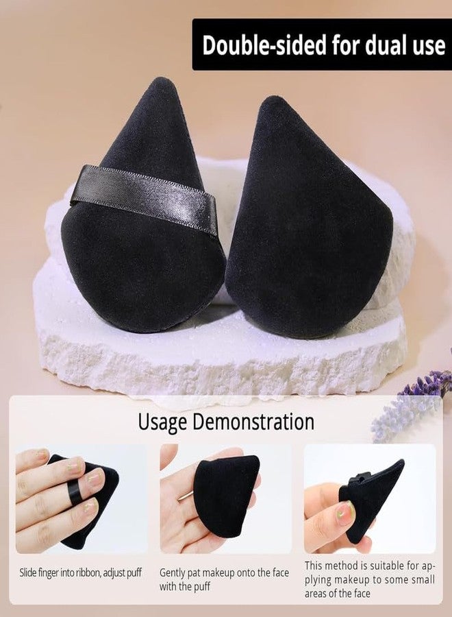 DATNASAYAD 20 Pieces Triangle Cosmetic Loose Powder Puffs Washable Reusable Soft Plush Foundation Sponge for Face Body Wet Dry Makeup Tool- Multicolor Pack of 20 - Image 4