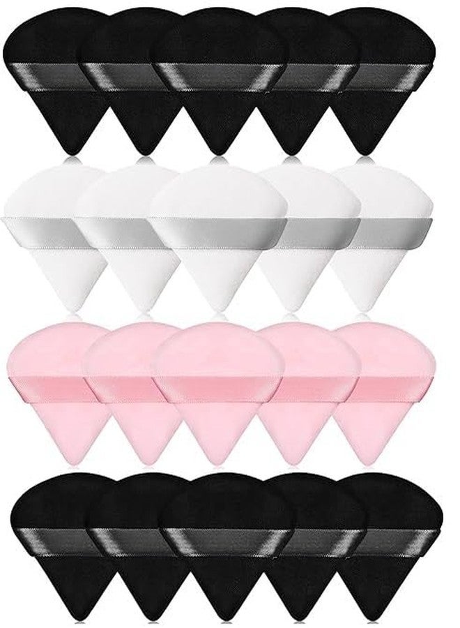 DATNASAYAD 20 Pieces Triangle Cosmetic Loose Powder Puffs Washable Reusable Soft Plush Foundation Sponge for Face Body Wet Dry Makeup Tool- Multicolor Pack of 20 - Image 1