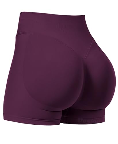 VOYJOY Women Workout Impact Shorts 2.5"/ 3.6"/ 4.5"/ 6" Scrunch Butt Lifting Gym Seamless Booty Biker Shorts Black Cherry - Image 5
