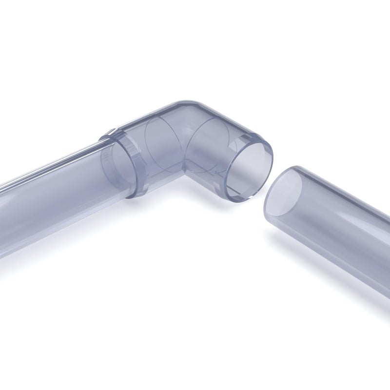 FORMUFIT F00190E-UV Elbow PVC Fitting, Furniture Grade, 90 Degree, 1" Size, Clear - Image 2