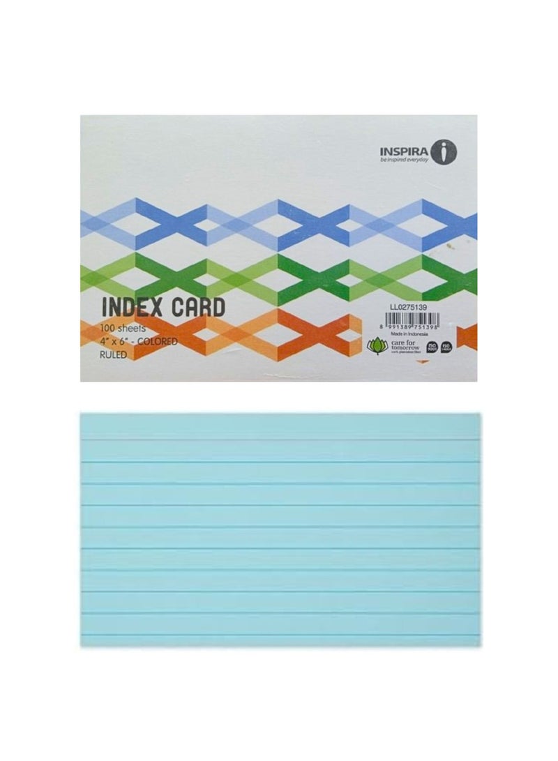 Terabyte Index Cards, 100 Sheets Ruled Index Cards, Flash Cards for Studying, Colored Index Cards, Note Cards, Lined Colored Index Flashcards for Office and School Supplies, 4"x6" Colored Ruled - Image 1