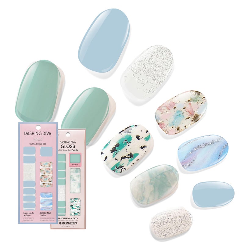 Dashing Diva Gloss Nail Strips Bundle - The Quartz Collection- Spiritual Journey & Desert Quartz - UV Free, Chip Resistant, Long Lasting Gel Stickers - Contains 2 Sets - Image 1