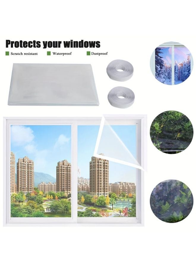 Window Insulation Film Kit 59.06x70.87 Inch Scratch Resistant Waterproof Dustproof Heat Retention - Image 2