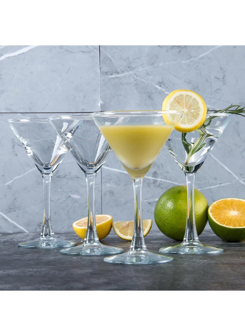 smart serve Smartserve Soda Lime Martini Glass Lead Free 190 ml Set of 2 Hand Blown Martini Glasses with long durable Stem Elegant Cocktail Glasses for Bar Martini Cosmopolitan Manhattan Gimlet Pisco Sour  - Image 2