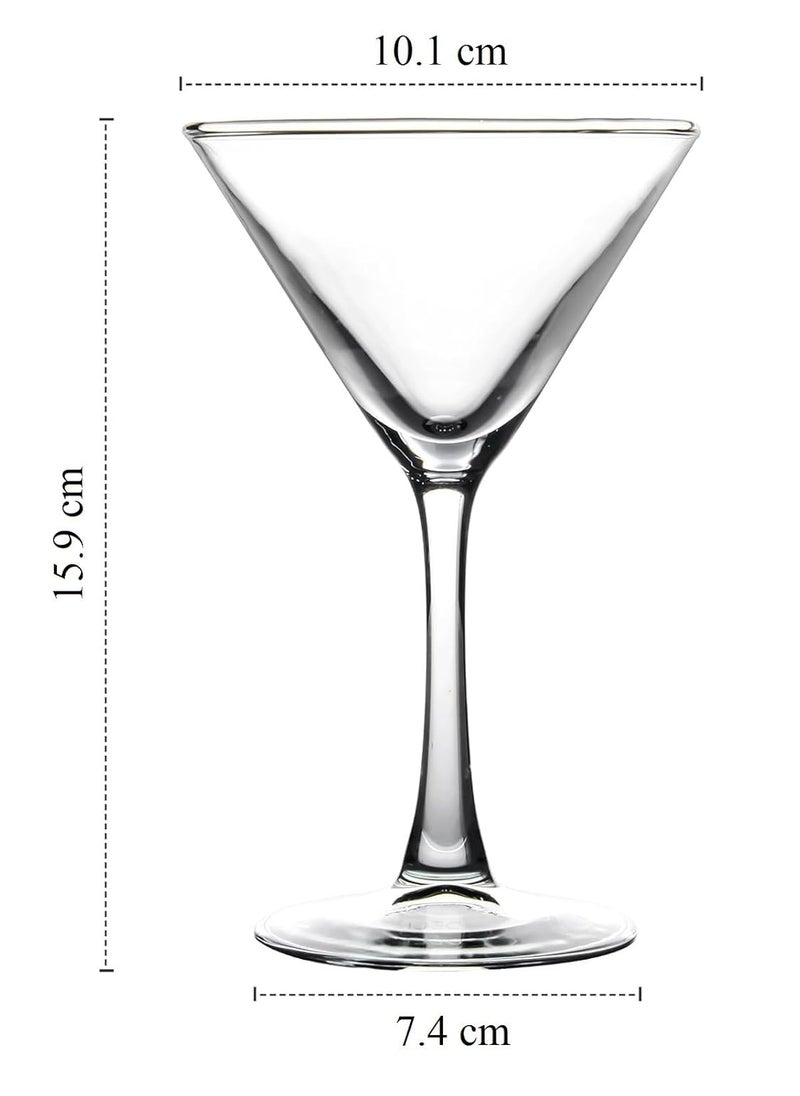 smart serve Smartserve Soda Lime Martini Glass Lead Free 190 ml Set of 2 Hand Blown Martini Glasses with long durable Stem Elegant Cocktail Glasses for Bar Martini Cosmopolitan Manhattan Gimlet Pisco Sour  - Image 3