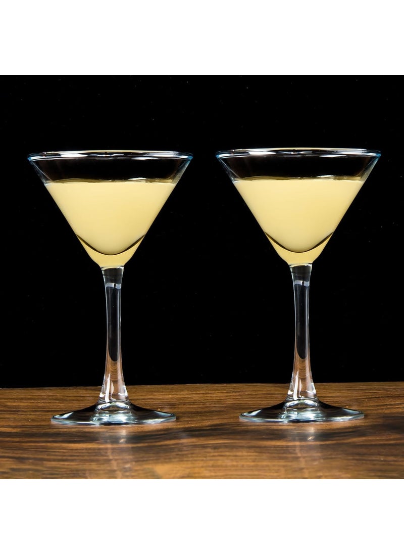smart serve Smartserve Soda Lime Martini Glass Lead Free 190 ml Set of 2 Hand Blown Martini Glasses with long durable Stem Elegant Cocktail Glasses for Bar Martini Cosmopolitan Manhattan Gimlet Pisco Sour  - Image 4