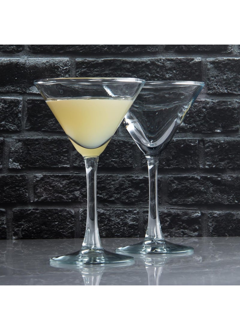 smart serve Smartserve Soda Lime Martini Glass Lead Free 190 ml Set of 2 Hand Blown Martini Glasses with long durable Stem Elegant Cocktail Glasses for Bar Martini Cosmopolitan Manhattan Gimlet Pisco Sour  - Image 1