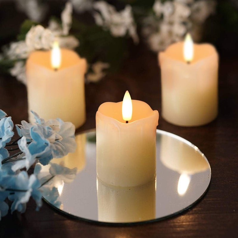 Homemory Flameless Votive Candles with Timer, 2" x 2" Real Wax, Set of 6 - Image 4