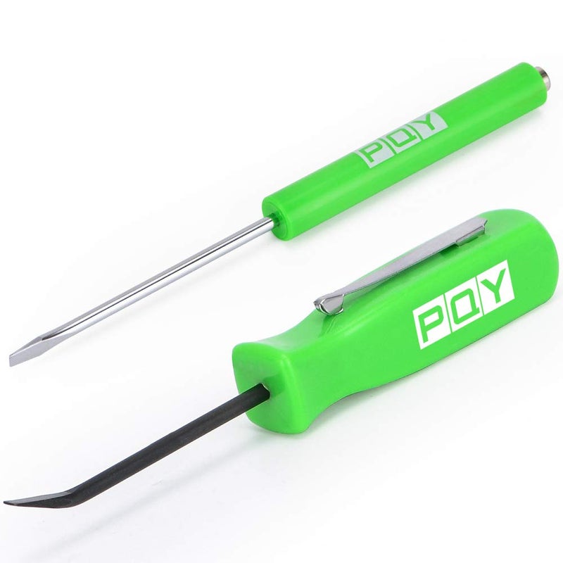 PQY Pocket Magnetic Screwdriver Slotted Head With Magnet Top Mini Pry Bar Set Green
