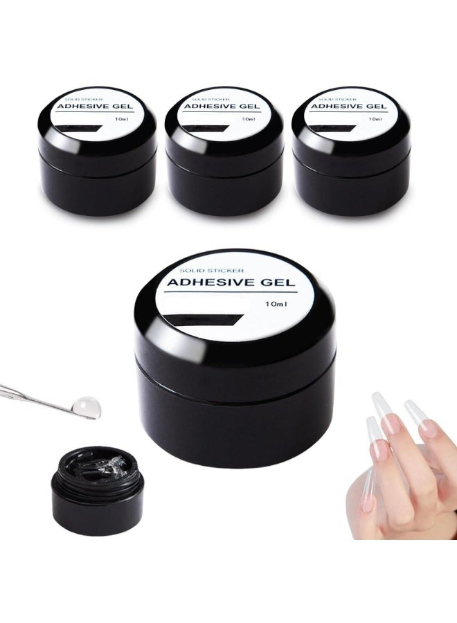 CMGTYYD 4Pcs Solid Nail Glue Gel - 10ml Gap-filled Gel Nail Glue for Nail Tips Press on Nails, Upgrade Cure Needed UV Nail Glue for Acrylic Nails, Long Lasting Strong Gel Glue for Fake Nails - Image 1