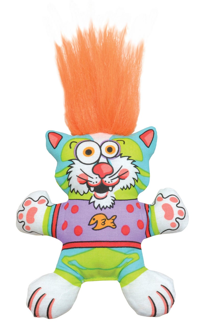 Petstages 745 Madcap Big Hair Kitty Cat Catnip Toss and Bat Plush Toy - Image 1