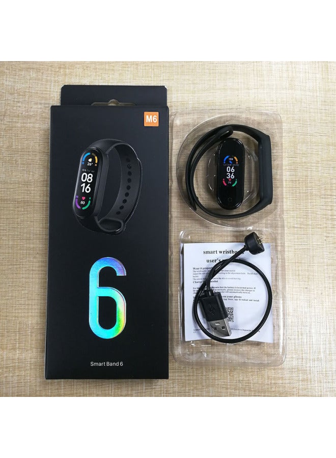 M6 Smart Sports Bracelet Pedometer Alarm Clock Heart Rate Meter Blood Pressure Monitoring Bluetooth Multi-function Watch-Color:M6 Magnetic Style-black (hryfine) - Image 1