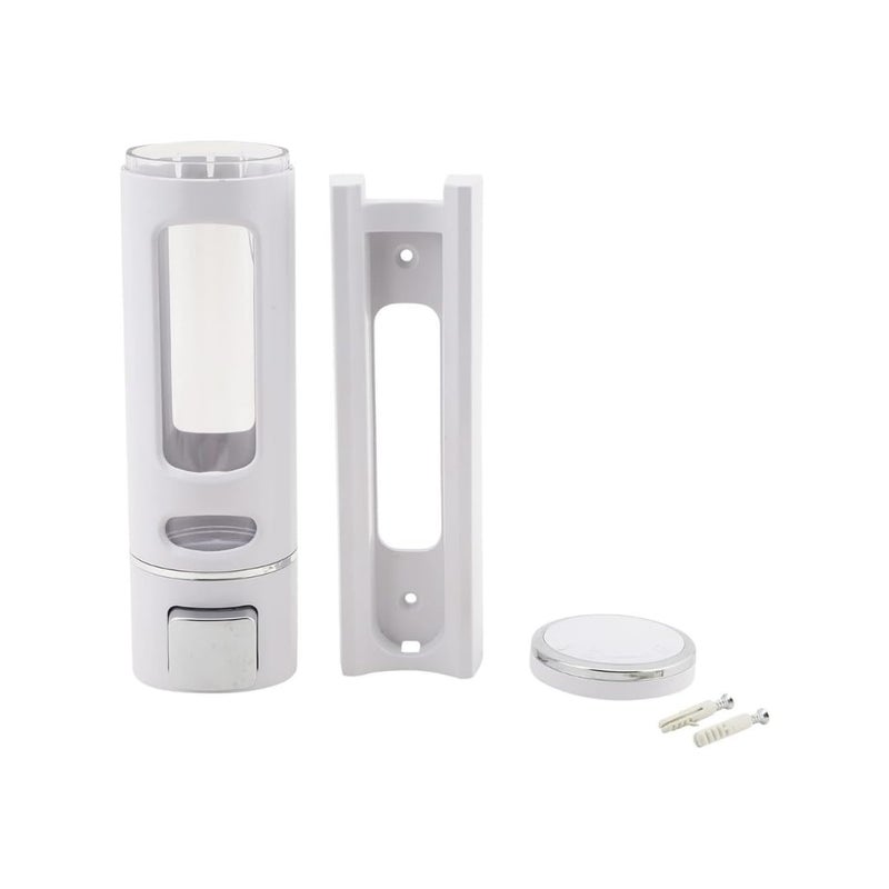 COSSIMO White Capsule ABS Plastic Wall Mounted Soap Dispenser 400ml (Pack of 2) - Image 3