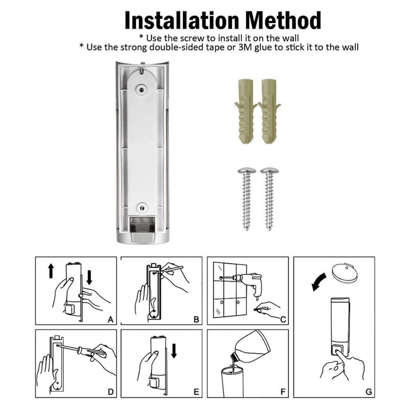 COSSIMO White Capsule ABS Plastic Wall Mounted Soap Dispenser 400ml (Pack of 2) - Image 5
