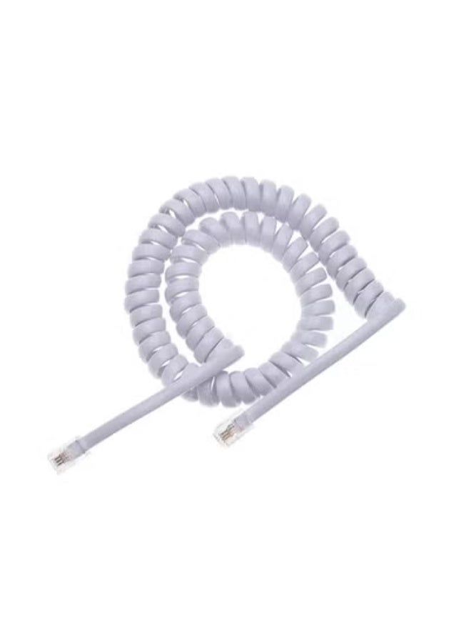 Terabyte Telephone Handset Cable Telephone Coiled hanset Cord Telephone Spiral cable Compatible with Landline/IP Phones,Stretch Length 2m WHITE - Image 2