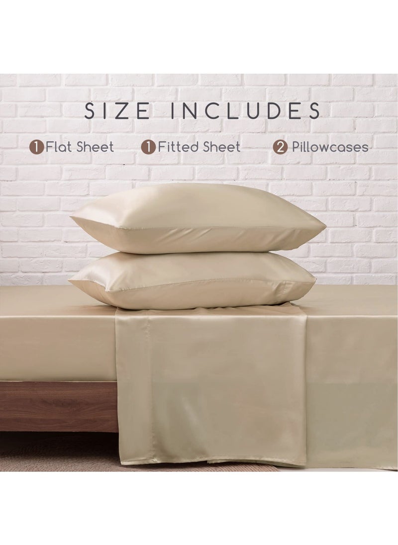 Satin Bed Sheets Set, 4 Pieces Cooling Soft and Wrinkle Hotel Luxury Silky Bedding Set, 1 Deep Pocket Fitted Sheet, 1 Flat Sheet,  2 Pillowcases(King) - pzsku/Z3B68BCA0404AB2CCD2BAZ/45/_/1719380539/0c0f2b67-4f52-4142-b6c8-b4c37227f888