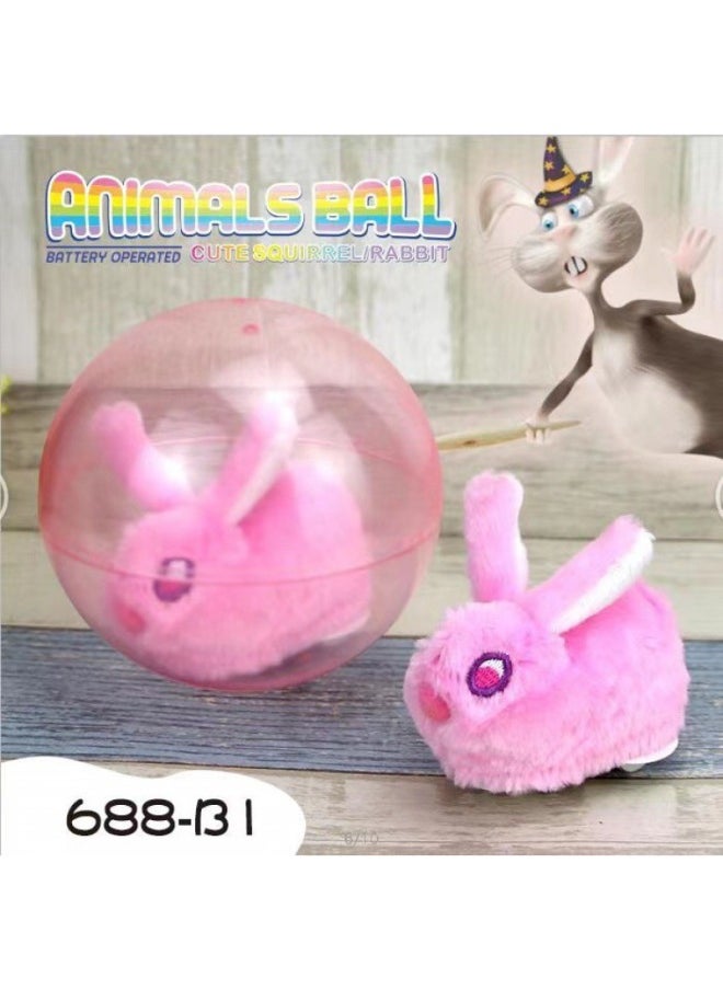Business Super Electric Plush Animal Hamster Rabbit Rolling Ball Automatic Avoidance Universal Ball Novelty Ideas-Color:Rabbit Model For Export
