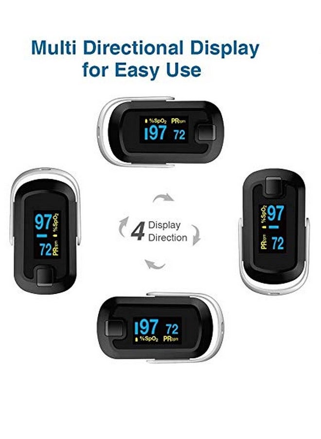ChoiceMMed ChoiceMMed OLED Fingertip Pulse Oximeter Oxygen Monitor Dual Color Black/White  - Image 4