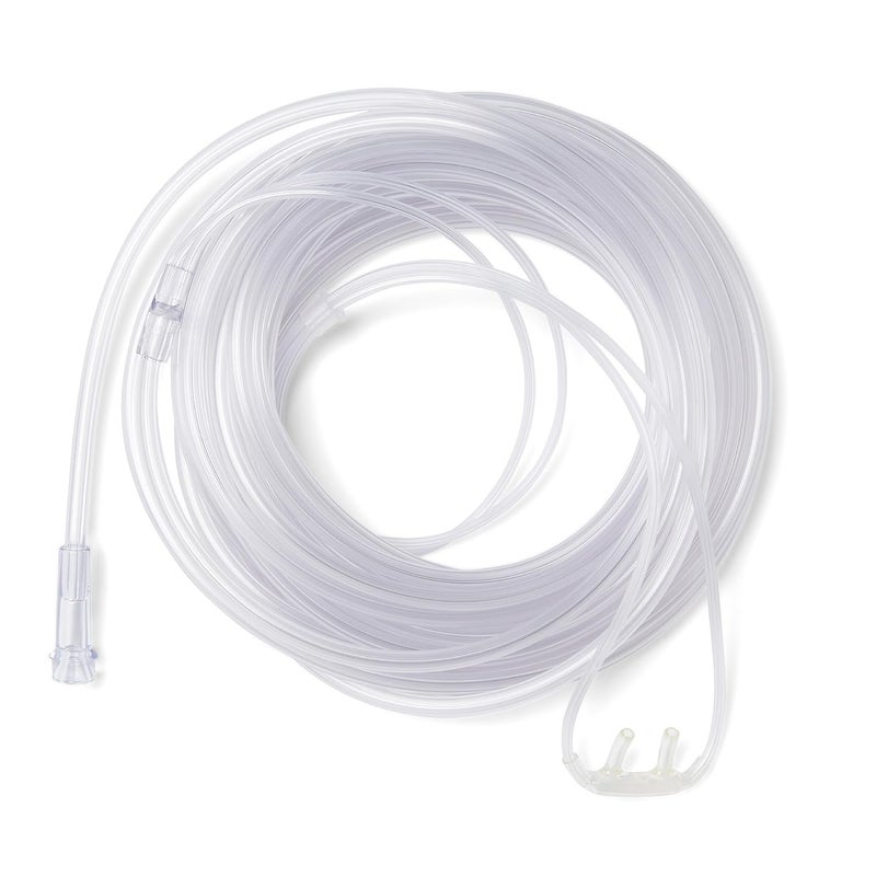 Medline Soft-Touch Adult Nasal Oxygen Cannula with Standard Connectors, 25' Tubing Length for Comfortable and Efficient Oxygen Delivery, Pack of 25