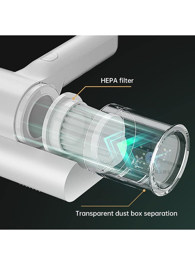 Mites Remover Dust Collector, Handheld Wireless UV Vacuum - 3800Pa/ 200ml Capacity, for Bed, Pillows, Cloth Sofas, and Carpets - Image 2