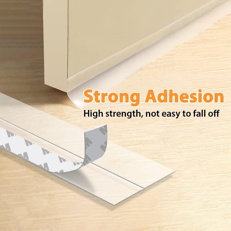 Bruiefpap 33.5 Ft Weather Stripping Door Seal Strip, Silicone Tape for Draft Stopper, Self Adhesive Shower Door Bottom Seal and Insulation Strip for Door Frame, Windows and Glass Gaps (Transparent, 25+35mm) - Image 3