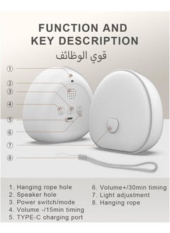 KIIUMI Night Lights with White Noise, Soothing Sounds, LED Touch Control Lamp for Breastfeeding, Portable Night Light, Memory Timer, Sleeping Baby Adults Kids  - Image 2