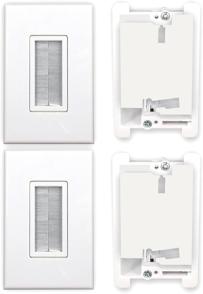POWERBRIDGE Solutions PB-WPB-2 Cable Management Brush Wall Plate, Decora Style, Cable Pass Through, 2-Pack - Image 3