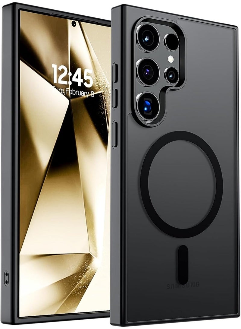 Magnetic for Samsung Galaxy S24 Ultra Case Matte Black, S24 Ultra Phone Case Compatible with MagSafe Frosted Translucent Shockproof Anti-Scratch Slim Fit Case Military Grade Protection (Matte Black) - Image 1