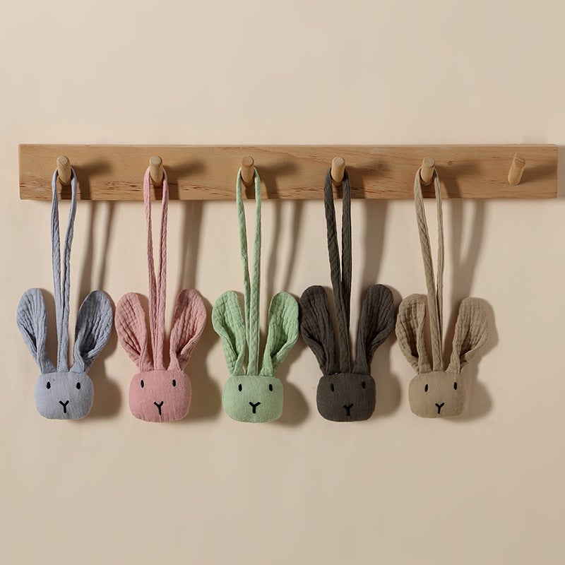Newborn Pacifier Chain Baby Stroller Toy Pendant Cotton Gauze Baby Safety Seat Rabbit Muppet - Image 3