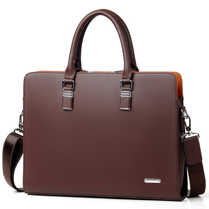 FSD.WG FSD.WG]Business Bag Leather Briefcase Shoulder Laptop Business Bag for Men  - Image 1