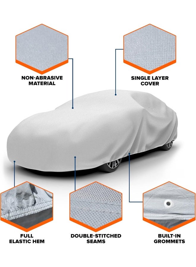 Budge Lite Car Cover Dirtproof, Scratch Resistant, Breathable, Dustproof, Car Cover Fits Sedans up to 200", Gray - Image 3